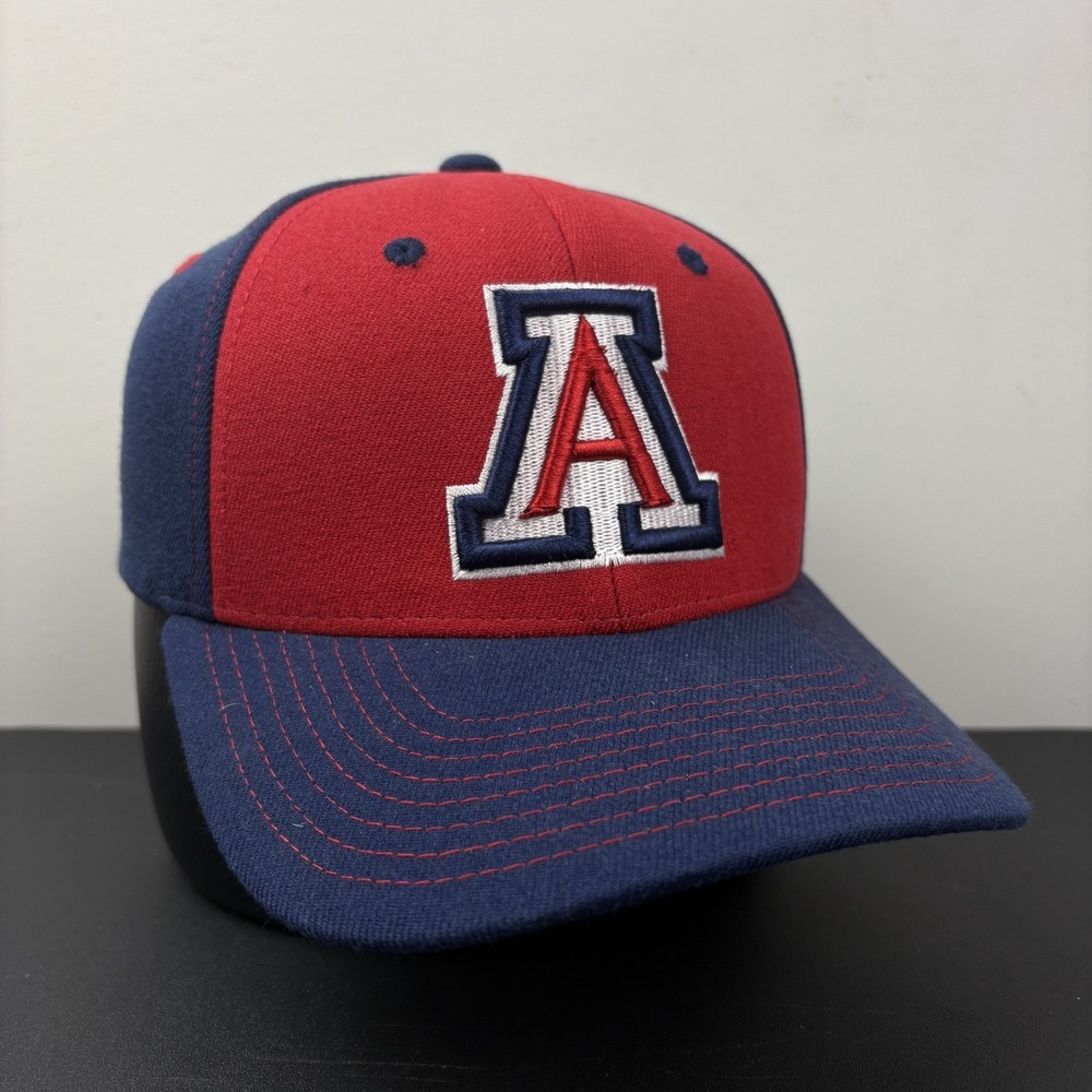 Vintage Arizona Wildcats Hat Red Blue Two Tone Size S NCAA Fitted Zephyr Cap